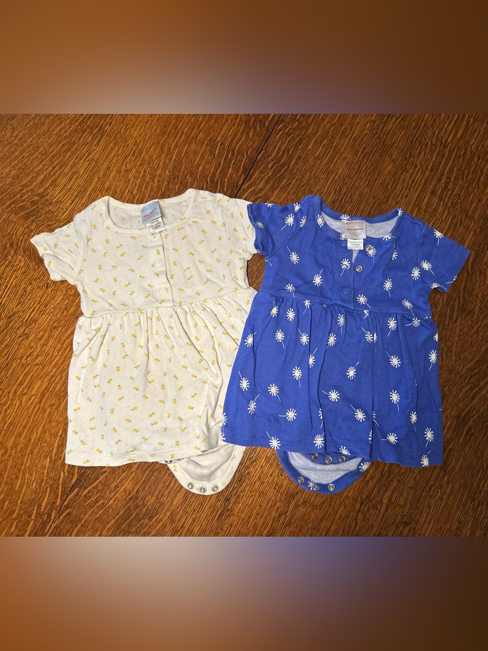 2 Hannah Andersson short sleeve bodysuit dresses.